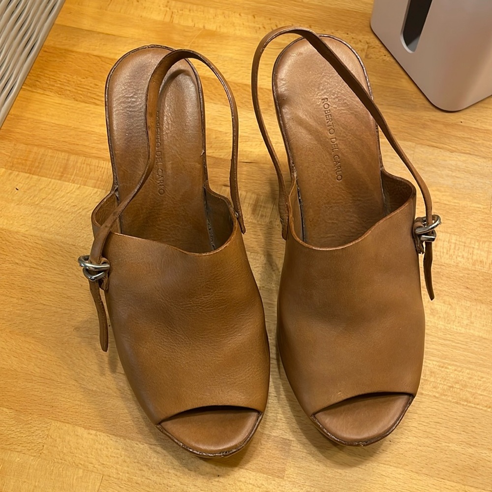 Roberto del Carlo Leather Wedges
